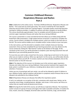 Common Childhood Illnesses: Respiratory