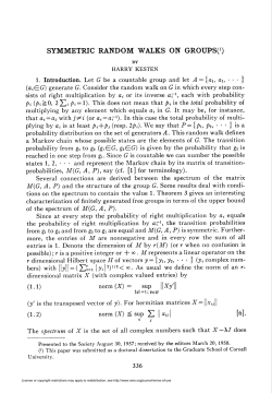 SYMMETRIC RANDOM WALKS ON GROUPS(1)