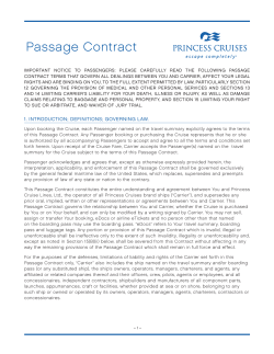 Passage Contract - Princess Cruises
