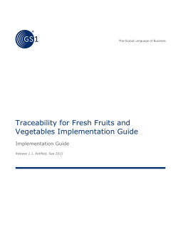 Traceability for Fresh Fruits and Vegetables Implementation Guide