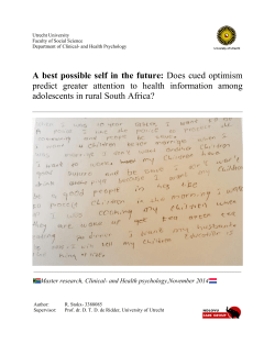 A best possible self in the future: Does cued optimism predict greater