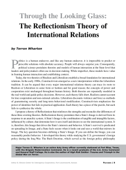 The Reflectionism Theory of International Relations
