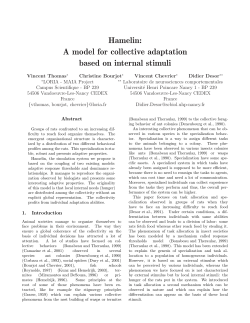 Hamelin: A model for collective adaptation based on internal stimuli