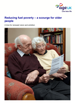 Reducing fuel poverty &ndash; a scourge for older people