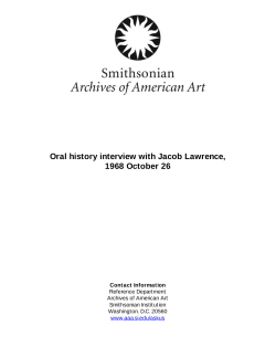 Oral history interview with Jacob Lawrence, 1968 October 26
