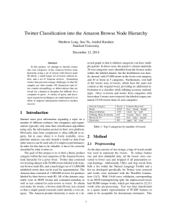 Twitter Classification into the Amazon Browse Node