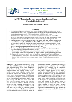 Is FISP Reducing Poverty among Smallholder Farm