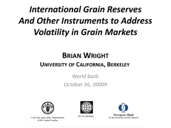 International Grain Reserves And Other Instruments to Address