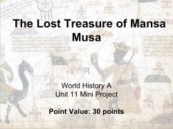 The Lost Treasure of Mansa Musa