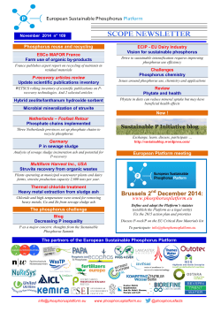 n&deg; 109 - European Sustainable Phosphorus Platform