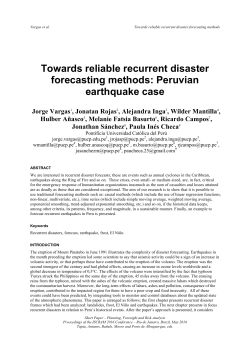 Towards reliable recurrent disaster forecasting methods: Peruvian
