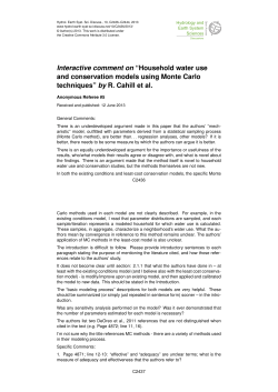 Interactive comment on &ldquo;Household water use and conservation