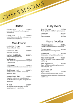 Chef`s Specials