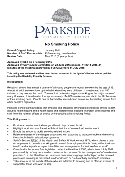 No Smoking Policy - Parkside Community School