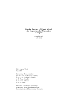 Biaxial Testing of Sheet Metal: An Experimental