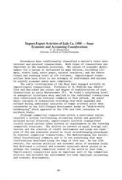 Import-Export Activities of Italy ca. 1400
