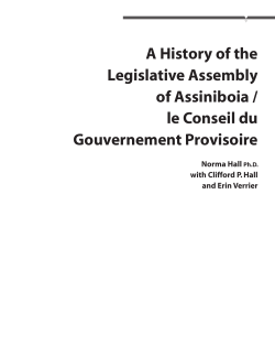 A History of the Legislative Assembly of Assiniboia