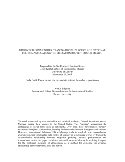 improvised communities: transnational practice and national
