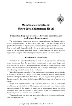 Managing Factory Maintenance