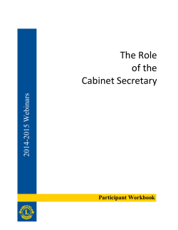 The Role of the Cabinet Secretary