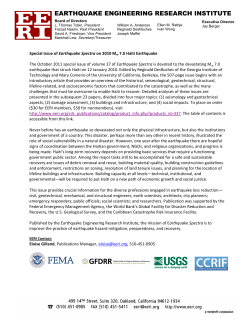 EARTHQUAKE ENGINEERING RESEARCH INSTITUTE