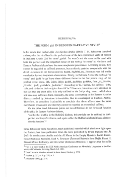 THE FORM J&atilde;K IN BEDOUIN NARRATIVE STYLE
