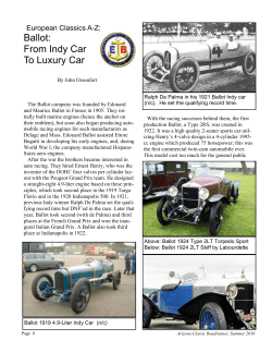 Ballot: From Indy Car To Luxury Car