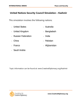 United Nations Security Council Simulation &ndash; Kashmir
