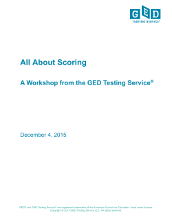 About Scoring Workbook
