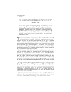 the wisdom of holy fools in postmodernity