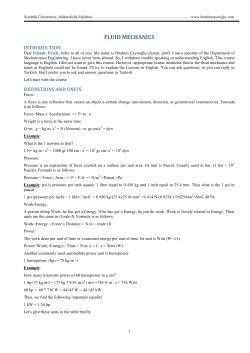 fluid mechanics - IbrahimCayiroglu.Com