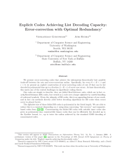 Explicit Codes Achieving List Decoding Capacity