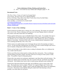 Poetry Anthologies, Writing, Thinking, and Seeing More If&hellip; Then