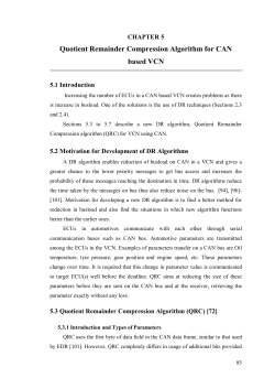 Quotient Remainder Compression Algorithm for CAN based VCN