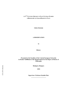 G bor K rm n A DISSERTATION in History Presented to the