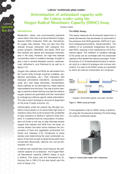 011 Antioxidant capacity by the ORAC Assay