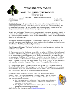 October 2011 - North Penn Duplicate Bridge Club