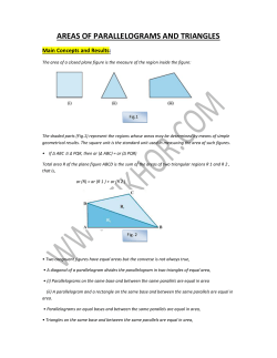 areas of parallelograms and triangles