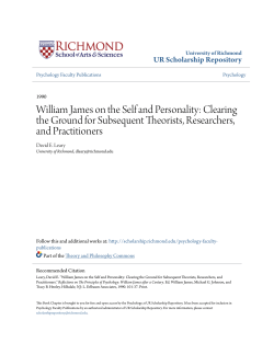 William James on the Self and Personality