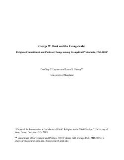George W. Bush and the Evangelicals - Rooney Center