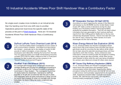 10 Industrial Accidents Where Poor Shift Handover