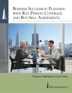 BUSINESS SUCCESSION PLANNING WITH KEY PERSON
