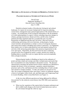 paleoecological studies of umpawaug pond