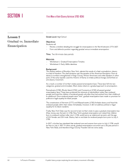 Gradual vs. Immediate Emancipation
