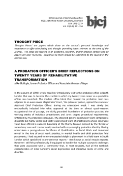 A probation officer`s brief reflections on twenty years of rehabilitative