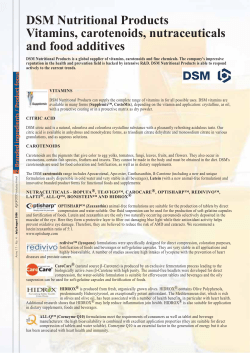 DSM Nutritional Products Vitamins, carotenoids