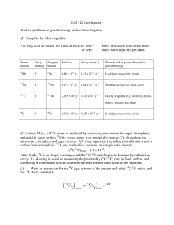 ESS 312 Geochemistry Practice problems on geochronology and
