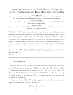 Improving Bounds on the Football Pool Problem by Integer