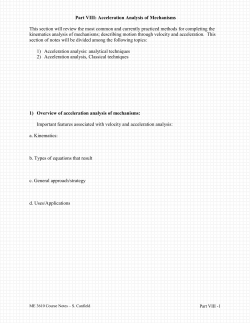 ME3610_Part VIII Acceleration Analysis of Mechanisms