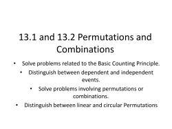13.1 Permutations and Combinations